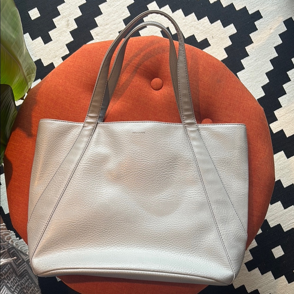 Matt & Nat Grey Leather Tote Bag